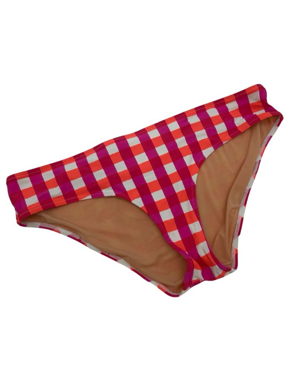 SZ Blockprints x J.Crew Pink Orange Gingham Bikini Bottom size XL